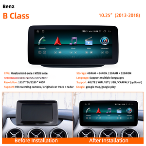 Radio para Auto para <span class=keywords><strong>Mercedes</strong></span> <span class=keywords><strong>Benz</strong></span> Clase <span class=keywords><strong>B</strong></span> 2013-2018 10.25\" 12.3\" Android 15 Qualcomm 8 Núcleos 4G+64G CarPlay Inalámbrico Android Auto GPS - Product Image 4