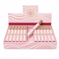 Flacon de parfum vide 35 ml en gros avec boîte cadeau cupcake à rayures roses, 24 flacons de parfum en verre pour présentation, logo personnalisé