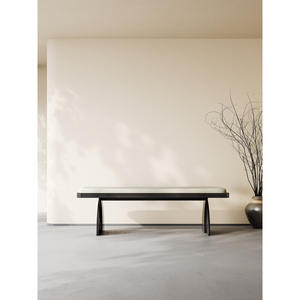 Banc en bois massif avec coussin pour chambre à coucher, salle de maquillage, tabouret à chaussures, design durable et polyvalent - Product Image 2