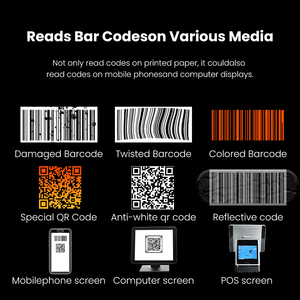 Lecteur de codes-barres 2D portable avec prise USB filaire, compatible avec la lecture sur écran de téléphone, lecteur de codes QR, qualité industrielle, <span class=keywords><strong>300</strong></span> - Product Image 2
