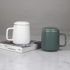 Taza de té de cerámica de 600ml y 20oz, tazón de té de cerámica de alta potencia con tapa e infusor para uso en la Oficina y el hogar, regalo de amor - Product Image 4