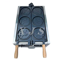 Gaufrier japonais commercial double or gaz électrique 4 pièces gâteau gâteau logo personnalisé double 10 yens pièce gaufrier USA Japon