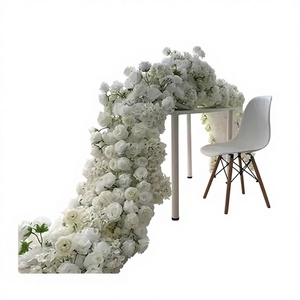 Искусственная гирлянда из красных и розовых гортензий и роз для декора стола, свадебных торжеств, оформления дорожек, декорации для школы, из шелка и пластика - Product Image 6