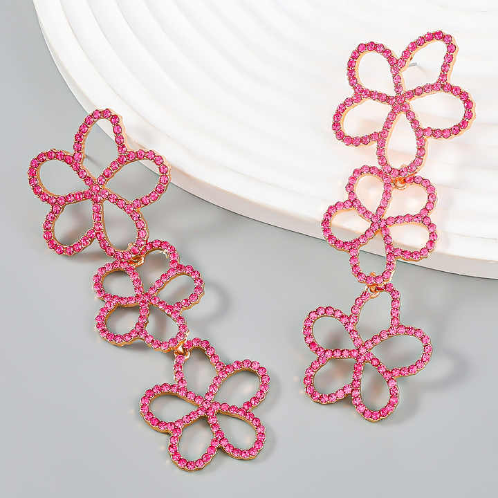 Boucles D'Oreilles En Alliage Avec Strass - Doré (Neuf Sans Emballage, Clous, Fantaisie)