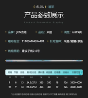 Canne à pêche télescopique longue portée professionnelle OEM JIEN Miqiao, en carbone haute performance T1100+M46X+40T 6H 19 tons