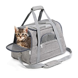 Sac de transport pour animaux de compagnie approuvé par les compagnies aériennes, souple, respirant, en maille, pour chat et chien, avec coussin en polaire amovible - Product Image 1