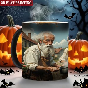 Mug en céramique noir givré 11 oz, tasse magique changeant de couleur à la chaleur, base antidérapante, ne raye pas, utilisation sur table - Product Image 6