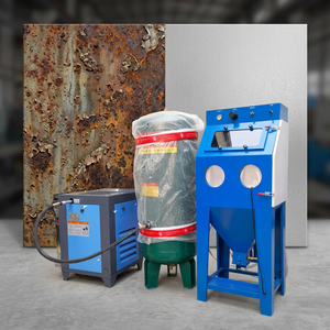 Manual Burnishing Dry Sand Blasting Cabinet Machine with Motor for Metal Surface Cleaning - Product Image 1