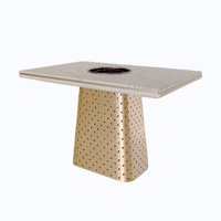 Ensemble de table et de chaises de salle à manger rondes modernes de luxe en pierre frittée, 4, 6, 8 places, meubles de restaurant, designs de restaurant de fondue