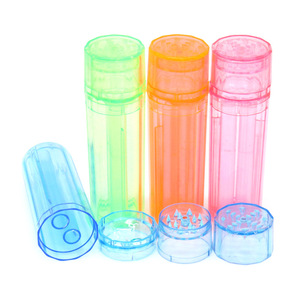 New Arrival 3 in 1 Manual Plastic Herb Tobacco Spice Grinder with <strong>2</strong> Pre-Roller <strong>Cones</strong> Filling &amp; Storage Machine Printed Logo