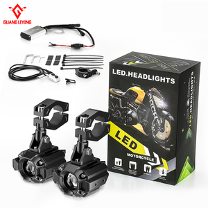 Khoan miễn phí Clamp-on chống mưa sương mù đèn sân khấu dual-màu dẫn xe máy & Xe tay ga AUX phía trước đèn pha cho bội thu nhanh chóng installatii - Product Image 1