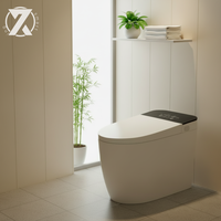 Toilette intelligente en céramique, sanitaire, siphon en S, siège chauffant, lumière nocturne, télécommande, fermeture douce du couvercle, usage commercial et résidentiel, OEM