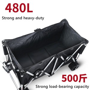 PoeticExist Chariot de plage pliable à deux étages Auvent Shopping Camping Sports Utilitaire électrique Chariot pliant - Product Image 2