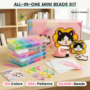 Kit di Perline Fusibili 120 Colori Tutto in Uno <span class=keywords><strong>per</strong></span> Pixel Art, Regalo Ideale <span class=keywords><strong>per</strong></span> Decorazione Stanza - Product Image 2