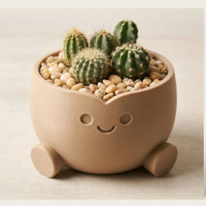 Creative Smile Face Resin Flower Pot For Cactus Indoor Desktop Plant Decor Cartoon Style Modern Design - Product Image 4