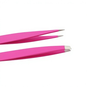 Juego de 2 Pinzas Manuales de Acero Inoxidable Color Rosa, Instrumentos para el Cuidado de la Piel en Salones de Belleza, Herramientas de Microcirugía, Incluye Pinzas Inclinadas - Product Image 2