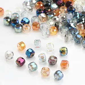 10/12/14mm Big Hole Drum Glass Beads for Jewelry Making Crystal Round Loose Beads for Charms DIY Handmade Necklace Pendant