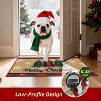 Motif de décoration flocon de neige de Noël lavable Bienvenue tapis de porte d'entrée absorbant antidérapant tapis de porte intérieure