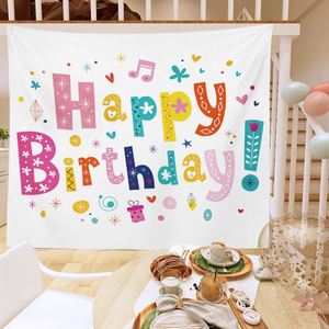American Customized Children's Birthday Party Tapestry with Cute Patterns Decorative Backdrops Suitable for Indoors and Outdoors - Product Image 1
