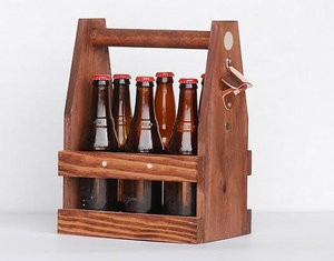 Porte-bière <span class=keywords><strong>en</strong></span> <span class=keywords><strong>bois</strong></span> conçu sur mesure Six Pack Porte-<span class=keywords><strong>bouteille</strong></span> avec ouvre-bar Accessoires avec logo et forme du client - Product Image 4
