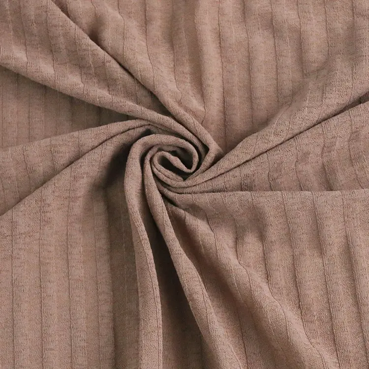 6002 # Sentuhan Lembut 95% Polyester dan 5% Spandex Tubular Tipis Rib Knit Fabric