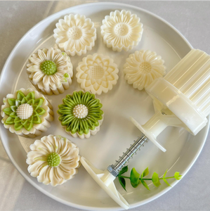 Outils de cuisson et de pâtisserie 50g 8 pièces ensemble de moules à gâteau de lune presse à main à motif <span class=keywords><strong>Sakura</strong></span> antiadhésif idéal pour la fabrication de pâtisserie au Festival de la mi-automne - Product Image 4