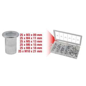 KS TOOLS-Assortiment de rivets filetés 970.0620, aluminium, M3x9mm-M10x21mm (150 pcs) - EAN 4042146622940 ELEMENTS POUR FIXATION - Product Image 3