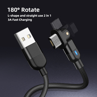 Câble de données en cuivre pur compatible ordinateur, modèle privé breveté 2024, 0,5 m, 1 m, 2 m, rotation à 180 degrés, charge rapide, micro C
