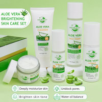 Kit de Soins Naturels Végétaliens pour la Peau : Gel d'Aloe Vera, Acide Hyaluronique, Soin Visage Éclaircissant, Hydratant et Contrôle du Sébum – Ensemble Complet Aloe Vera