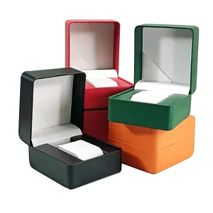 कस्टम लोगो नरम पु चमड़े की घड़ी बॉक्स मामले पैकेजिंग कलाई घड़ियों उपहार बक्से
