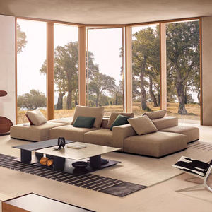 Canapé carré minimaliste en cuir véritable de luxe, style italien moderne, modulaire, pour villa et applications de design d'intérieur haut de gamme - Product Image 4