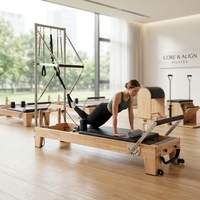 Máquina de Pilates Reformer Profesional de Grado Estudio, Cama de Madera Sólida, Equipo de Fitness Premium, Reformer Portátil de Pilates