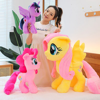 Peluche personnalisée en forme de petit cheval arc-en-ciel, en coton PP, anti-stress, poupée douce