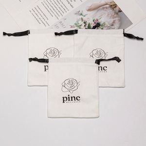 Organic Customized Logo Small Twill Cotton <b>Pouch</b> Clothing Shoes Dust Cotton <b>Drawstring</b> Bags - Product Image 6