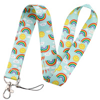 Cordino per tracolla arcobaleno per chiavi carta d'identità cinghie per cellulare da palestra porta badge USB cordino per appendere fai da te cordino per Lariat