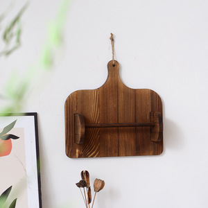 Porte-papier toilette en bois Yilu 36,2x32,2x11cm, support mural pour salle de bain et cuisine, rangement pour serviettes - Product Image 3