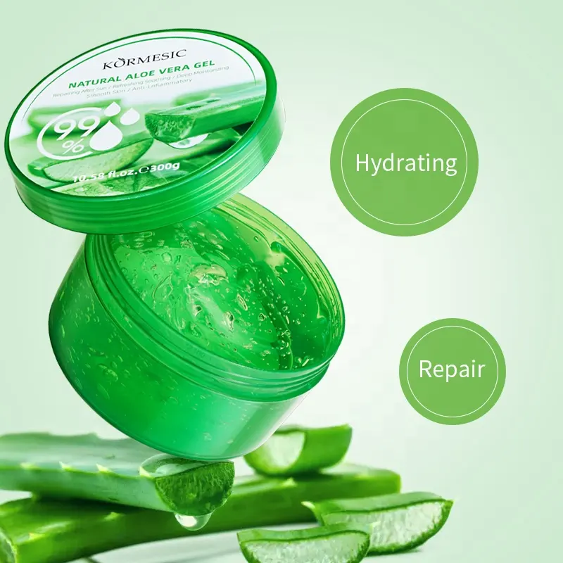 Private Label KORMESIC Plant Essence Gel di Aloe Vera lenitivo Gel crema schiarente organico puro Gel di Aloe Vera vegano