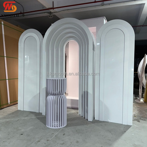 Arco Combinado Minimalista de 3 Piezas, Fondo de PVC, Acrílico Multicapa, para Bodas y Banquetes - Product Image 4