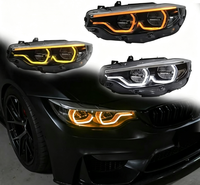 Phare avant LED modifié pour BMW Série 4 F32 2012-2019, style Ikon, feux de jour tricolores, accessoires de voiture