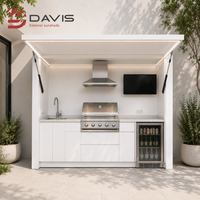 Fabricant d'ensembles de cuisine BBQ d'extérieur modulaires en acier inoxydable avec armoires, îlot de cuisson, évier, rangement et plan de travail, conception personnalisée