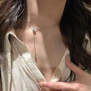 สร้อยคอจี้รูปหัวใจประดับเพชรระยิบระยับ เซอร์คอนสีน้ำเงินลายลาวา เงินแท้ S925 ยี่ห้อเวนชี่ ดีไซน์หรูหราทันสมัย - Product Image 3