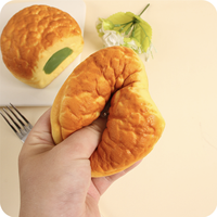 Jouet anti-stress Squishy en forme de petit pain ananas mignon à remontée lente, en PU ultra doux, design réaliste de pain de boulangerie, portable et de taille paume