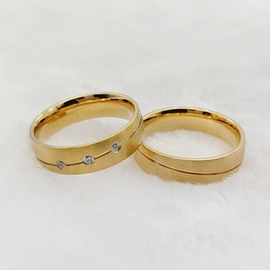 Di alta qualità 18k placcato oro gioielli di moda promessa di matrimonio anelli di nozze per coppie prezzo di sconto all'ingrosso - Product Image 5