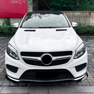 Mercedes-Benz GLE-Class W166 C292 2015-2018 AMG Front <b>Splitter</b> Front <b>Lip</b> Bumper Kit Piano Black Carbon Fiber Texture ABS - Product Image 1
