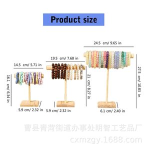 Wooden Bracelet Display Rack Jewelry Storage Stand <b>Desktop</b> Organizer For Bracelets Rings Necklaces Multi Layer Wood Color - Product Image 4