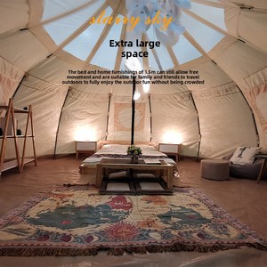Yurt mongol <span class=keywords><strong>de</strong></span> luxe léger Yiye pour le <span class=keywords><strong>camping</strong></span> en plein air, tente sphérique multicouche à toit transparent épaissi pour le ciel étoilé - Product Image 4