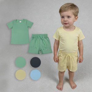 Conjuntos de Verano para Niñas, Estampados, de Algodón Orgánico y Seda de Leche, Estilo Festivo, Ropa Infantil al por Mayor - Product Image 1