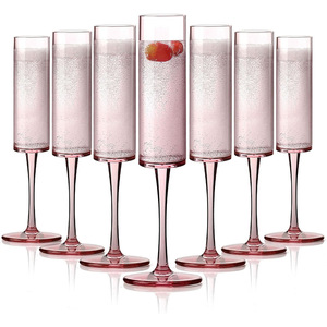 Flûtes à champagne roses en plastique PS personnalisables avec logo pour mariage, bar et fournitures de fête - Product Image 1