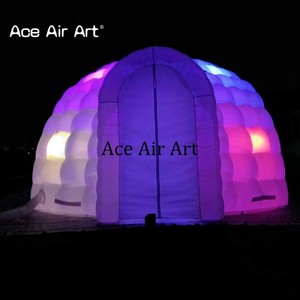 LED Spotlight Aufblasbares Kuppel zelt Abnehmbarer Reiß verschluss Wasserdichtes Zelt Aufblasbare Veranstaltungen Iglu-Hütte für Partys und Veranstaltungen - Product Image 4