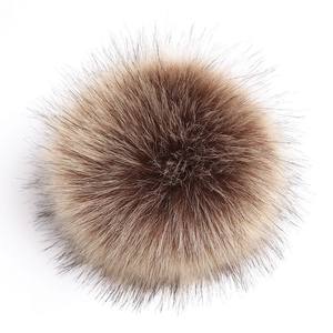 Pompon de 10 cm pour bonnet avec boucles élastiques, cordon, bouton, épingle, jouets pour animaux de compagnie, pompon en fourrure de renard coloré et moelleux, fausse fourrure - Product Image 3
